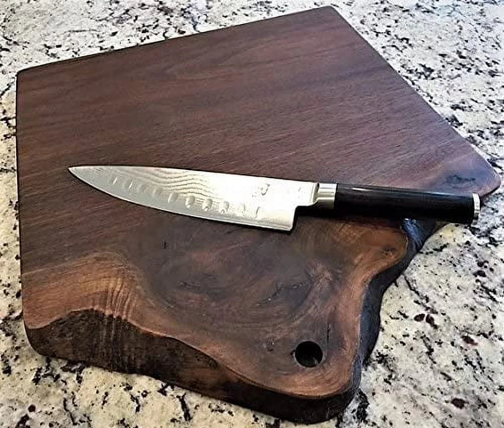 Black Walnut Double Live-Edge Wood Cutting Board 20" x 12.5" H4950