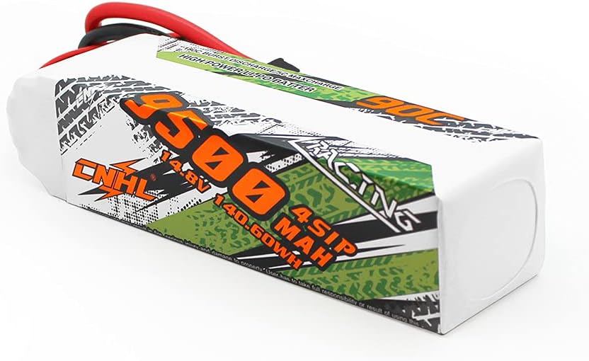 9500MAH 14.8V 4S 90C LIPO Battery with 8mm Bullet Plug U2429
