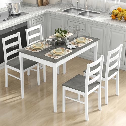 Solid Wood Dining Table and Chairs Set for 4 E823421