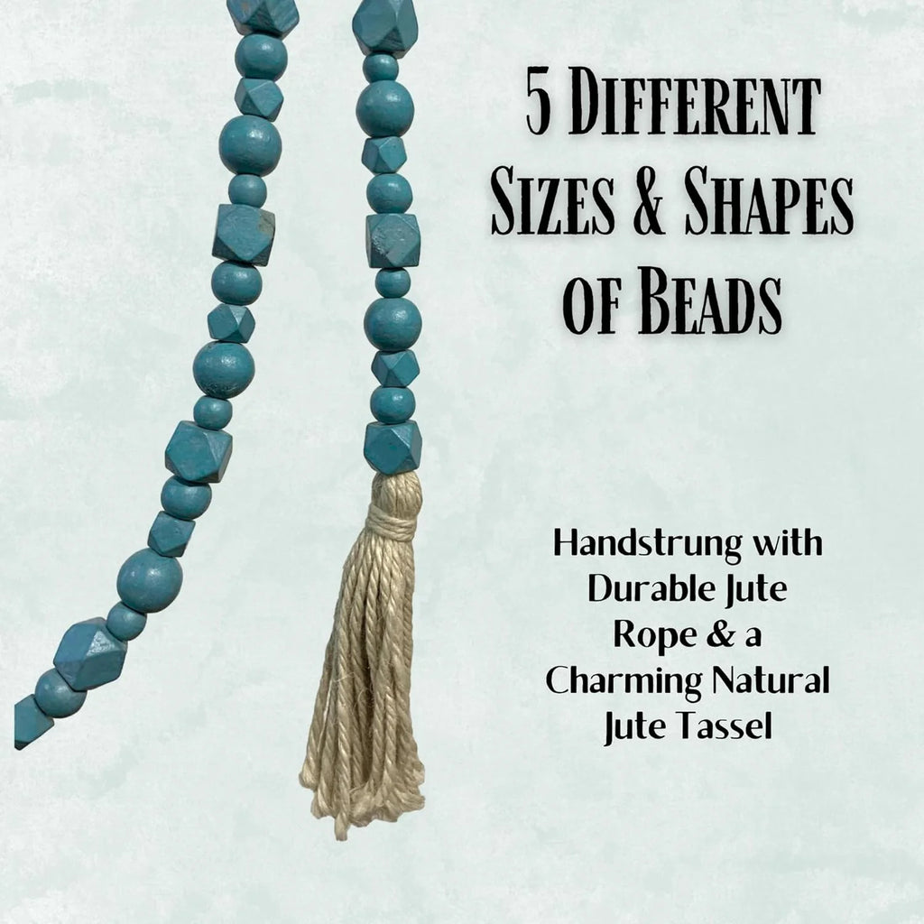 Wooden Bead With Jute Tassels G4413