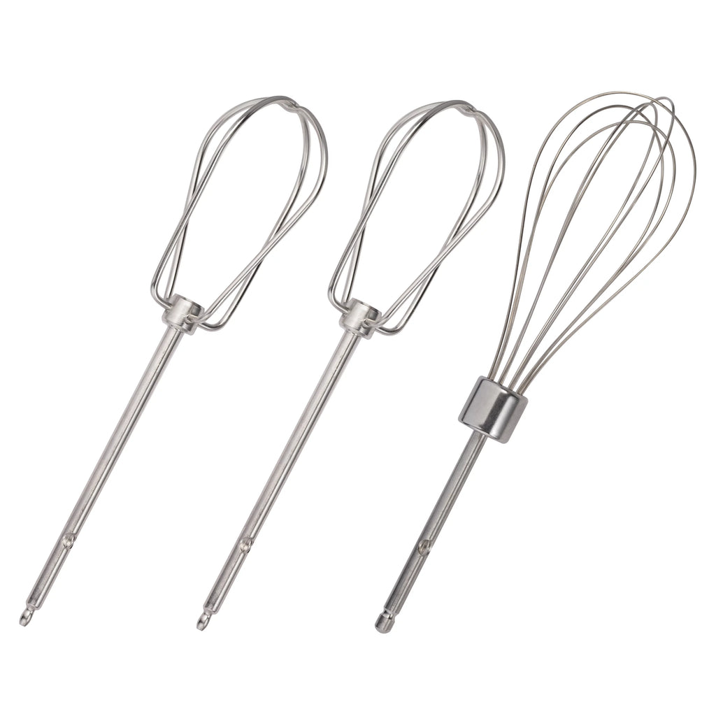 White Electric Hand Mixer with Wire Beaters and Whisk E6487