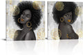 Black Woman with Gold Lip Canvas Wall Art G50994