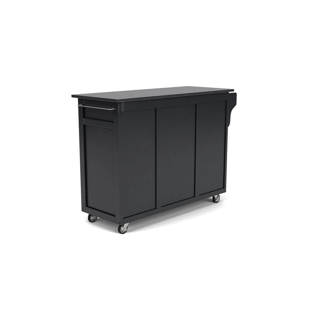 Black Wood Rolling Kitchen Cart G4225