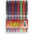 Fine Point Erasable Gel Pens, 8-Pack, Black/Blue/Red/Pink/Purple/Orange/Lime/Brown Inks H178