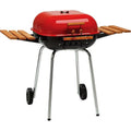 Charcoal BBQ Steel Grill with Adjustable Cooking Grate and Side Table O432