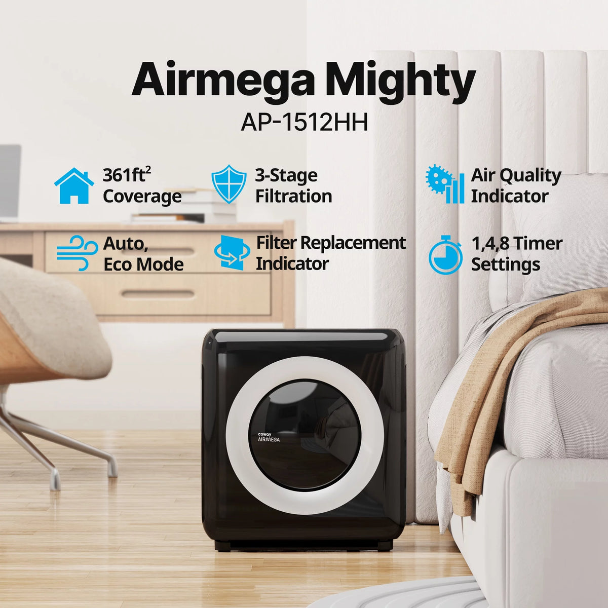 White True HEPA 3-Stages Air Purifier S3096