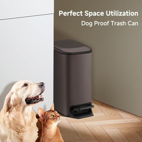 Slim 6 Liter Stainless Steel Trash Can with Lid A905