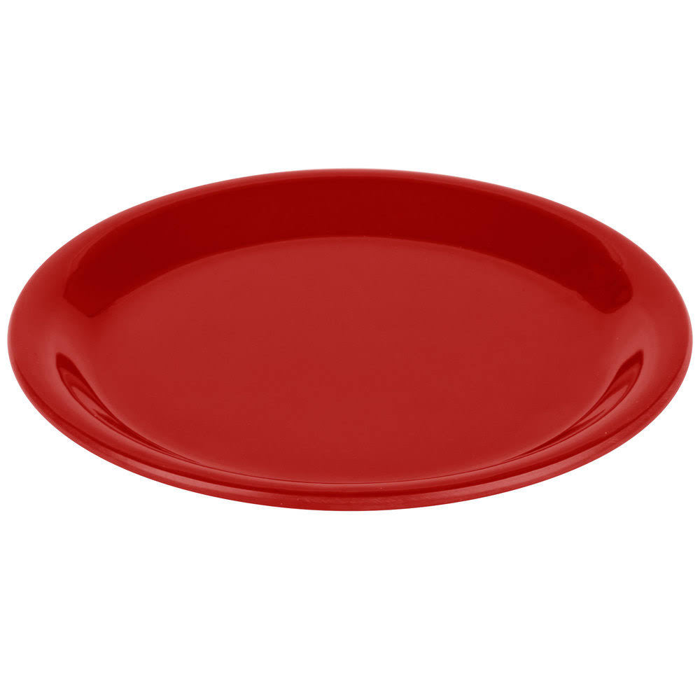 Red Narrow Rim Melamine Pie Plate - 48/Case E15675