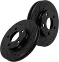 Black Drill Slot 5 Lug Brake Rotors W7863