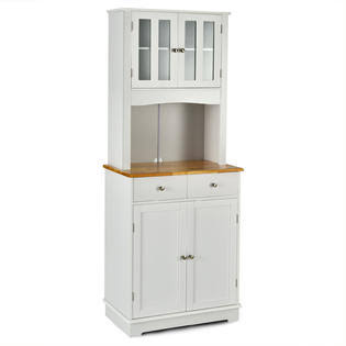 Buffet and Hutch Kitchen Storage Cabinet with Microwave Stand and Storage Shelves K165