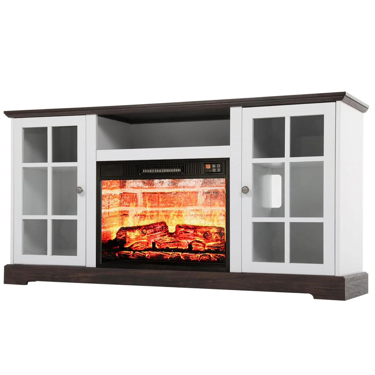 White Fireplace TV Stand D678