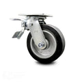 6” Rubber on Alum Swivel Caster with Total Lock Brake P27877