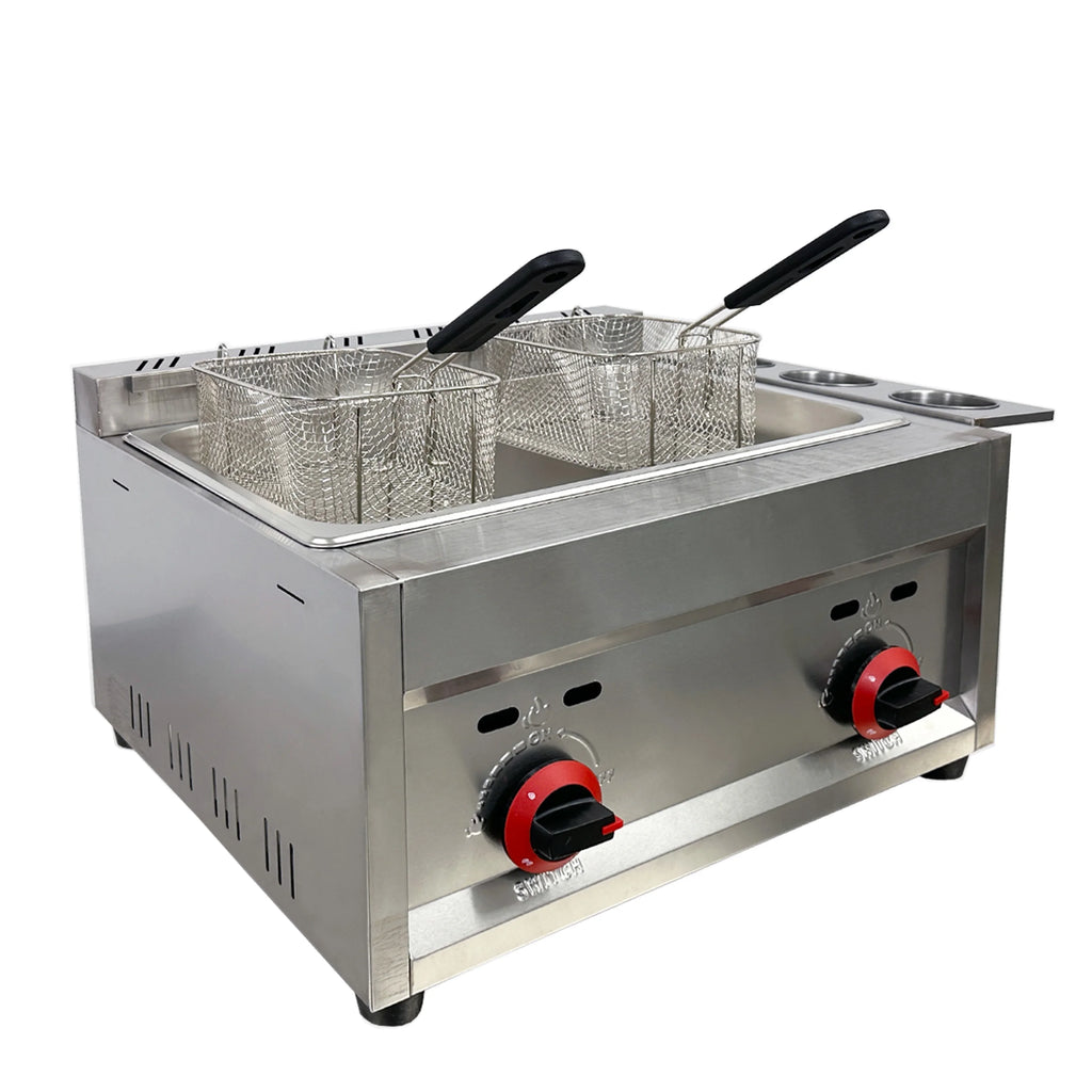 7 gallon Commercial Countertop Deep Fryer 2 Basket Propane C98171