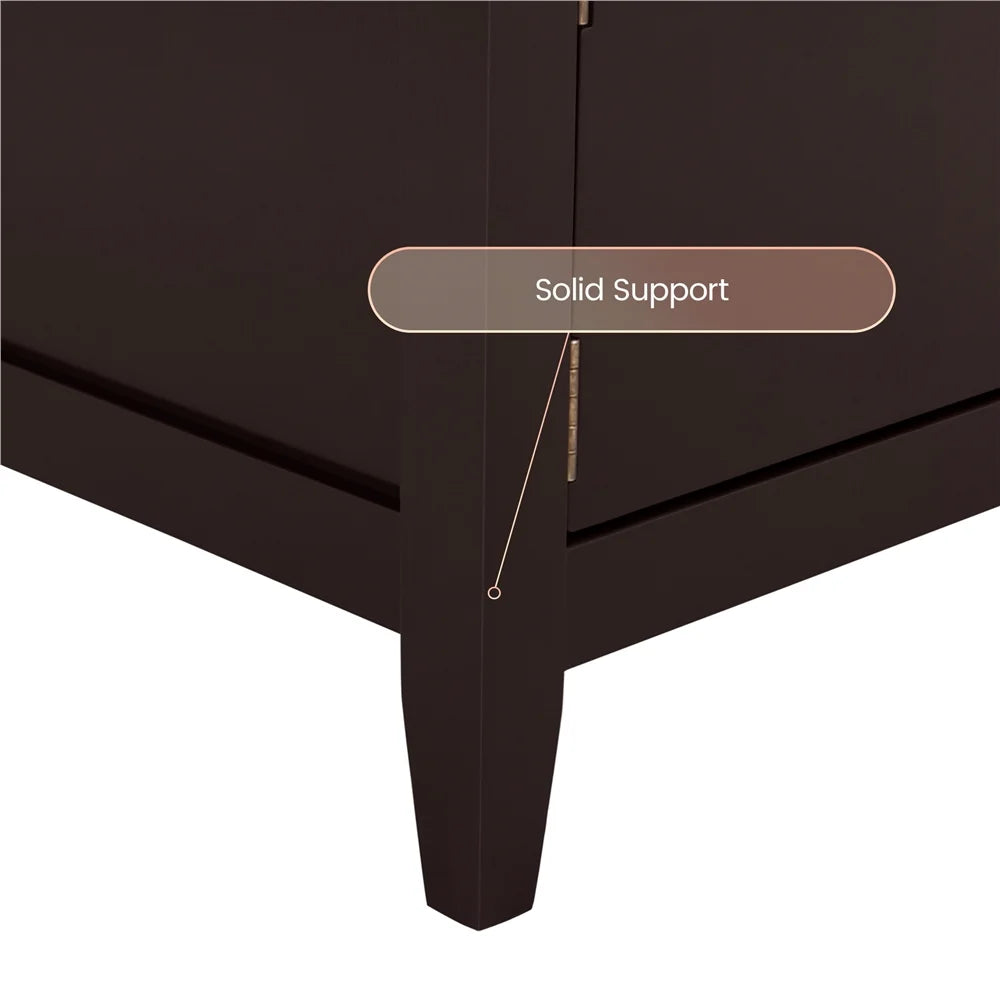 Espresso TV Stand with Storage and 2 Doors N54656