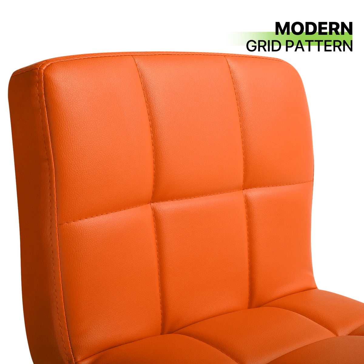 Set of 4 Adjustable Swivel Bar Stools Faux Leather, Orange J52654