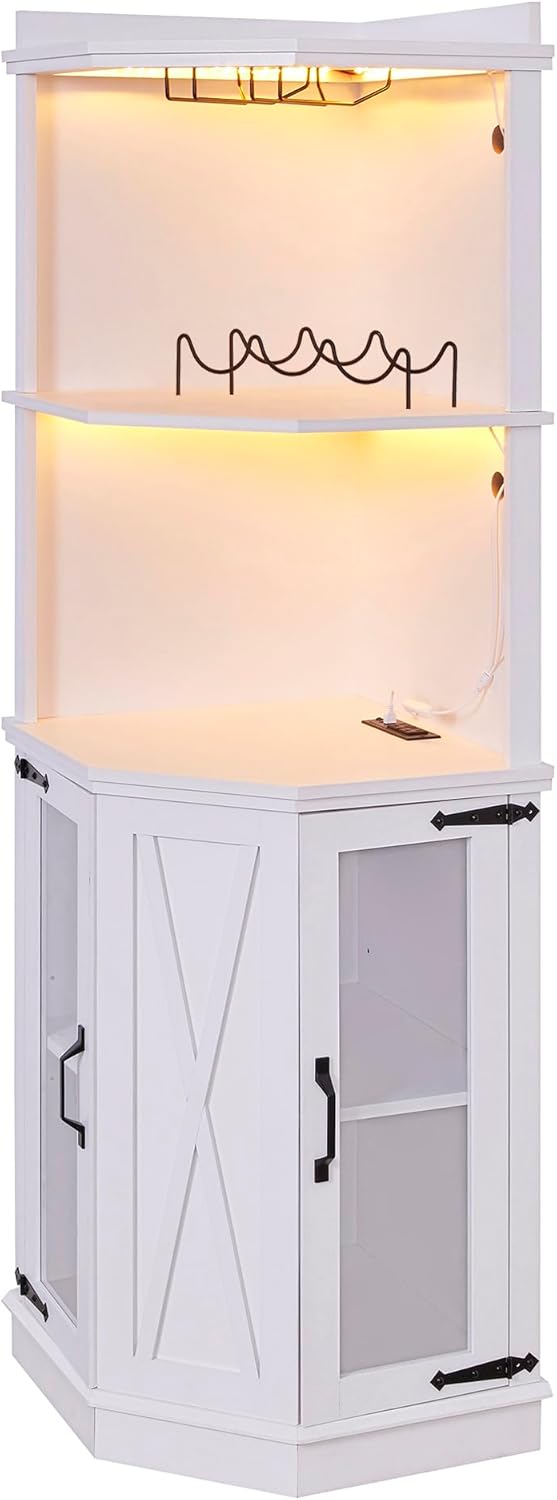 Corner Bar Cabinet with Shelves L957504