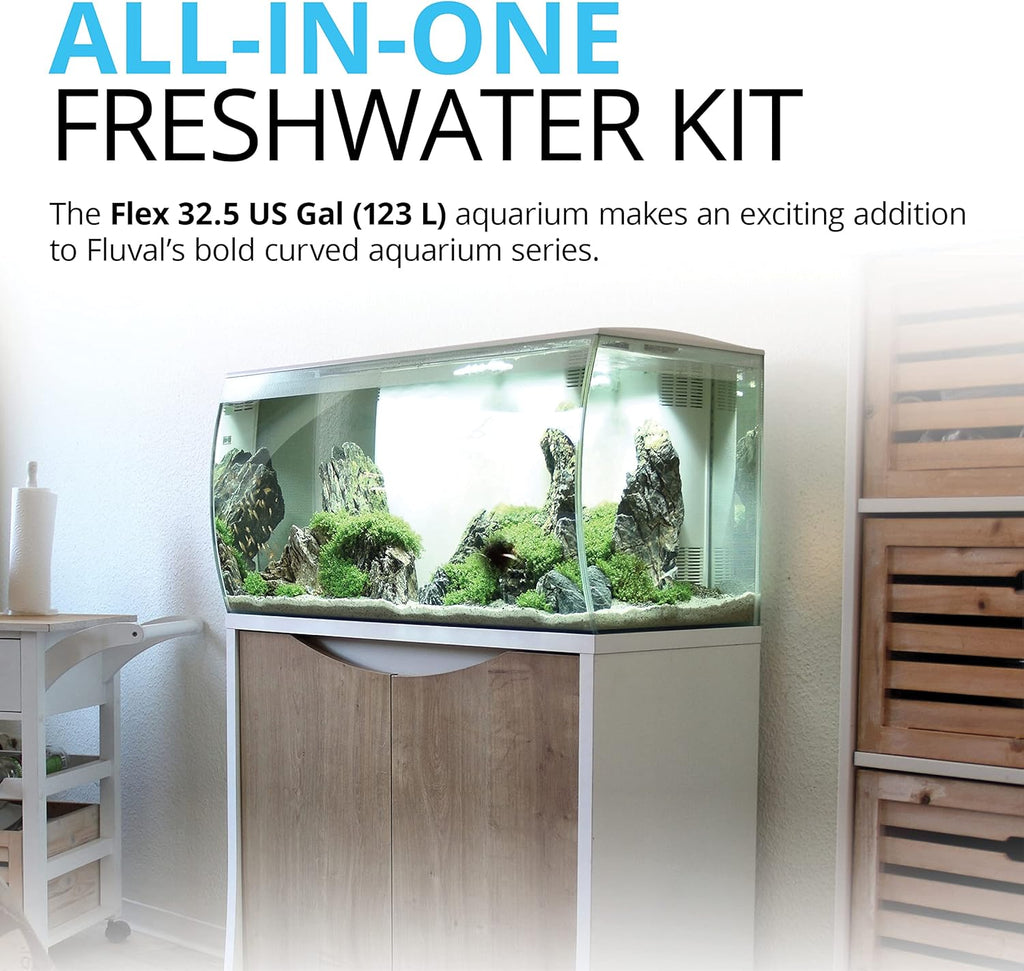 32.5 Gal. White Aquarium Kit with LED Lights and Filtration System A6135