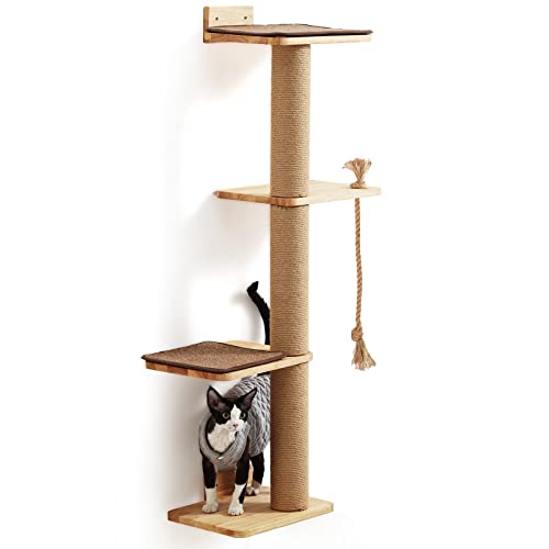 Wall Mounted Cat Scratching Tree with Kitten Bed B256