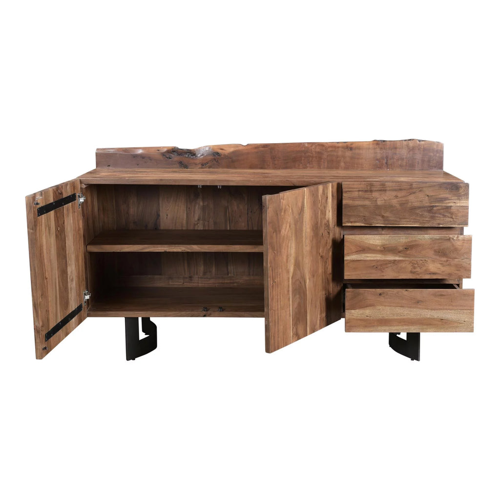 Bent Wood Server with Iron Base in Brown I31969