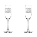 Set of 2 Glass Champagne Flutes 8 oz Stemmed Q2686