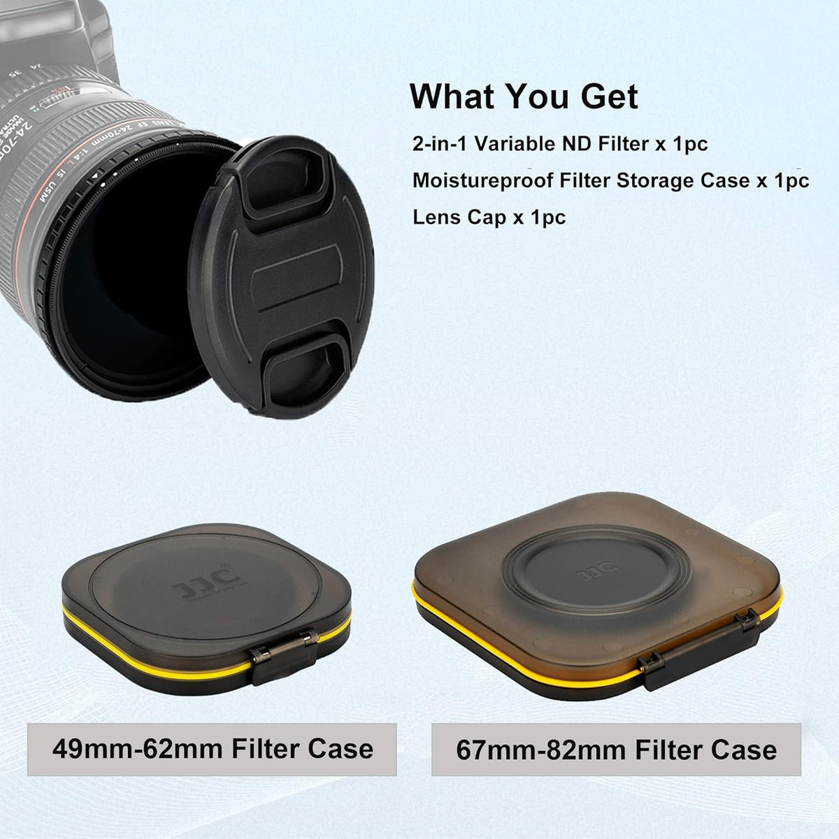 82mm Variable ND Filter & CPL Polarizer Filter with Storage Case and Lens Cap T7772