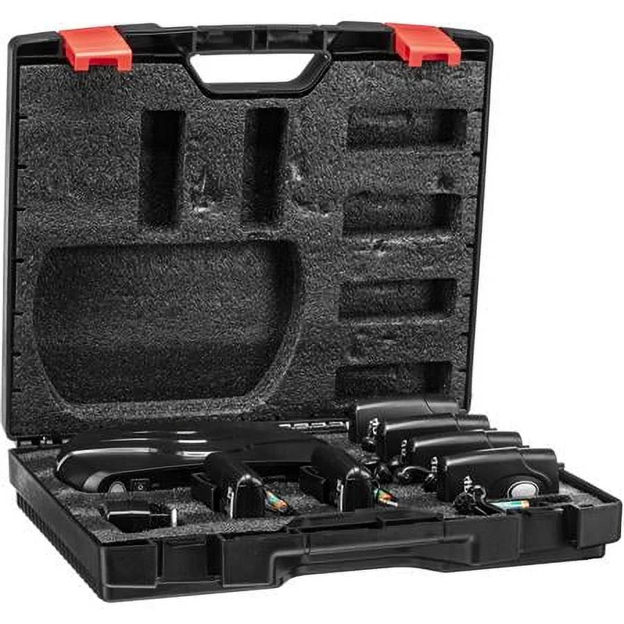 Assistive Listening Dual Frequency System with Transmitter, 6x Receiver, 6x Earbuds, Carrying Case B979690