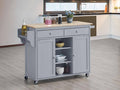 Grey Kitchen Cart with 2 Shelves S2249