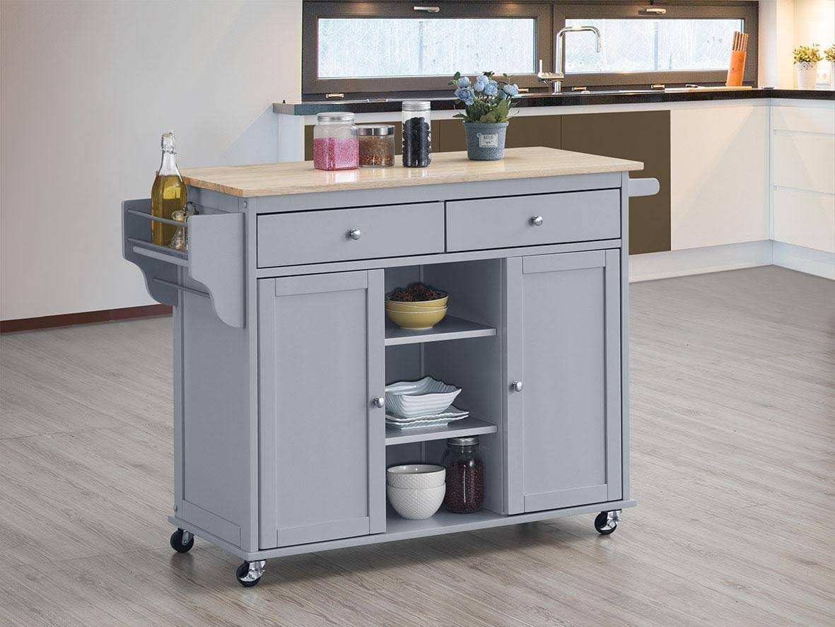 Grey Kitchen Cart with 2 Shelves S2249