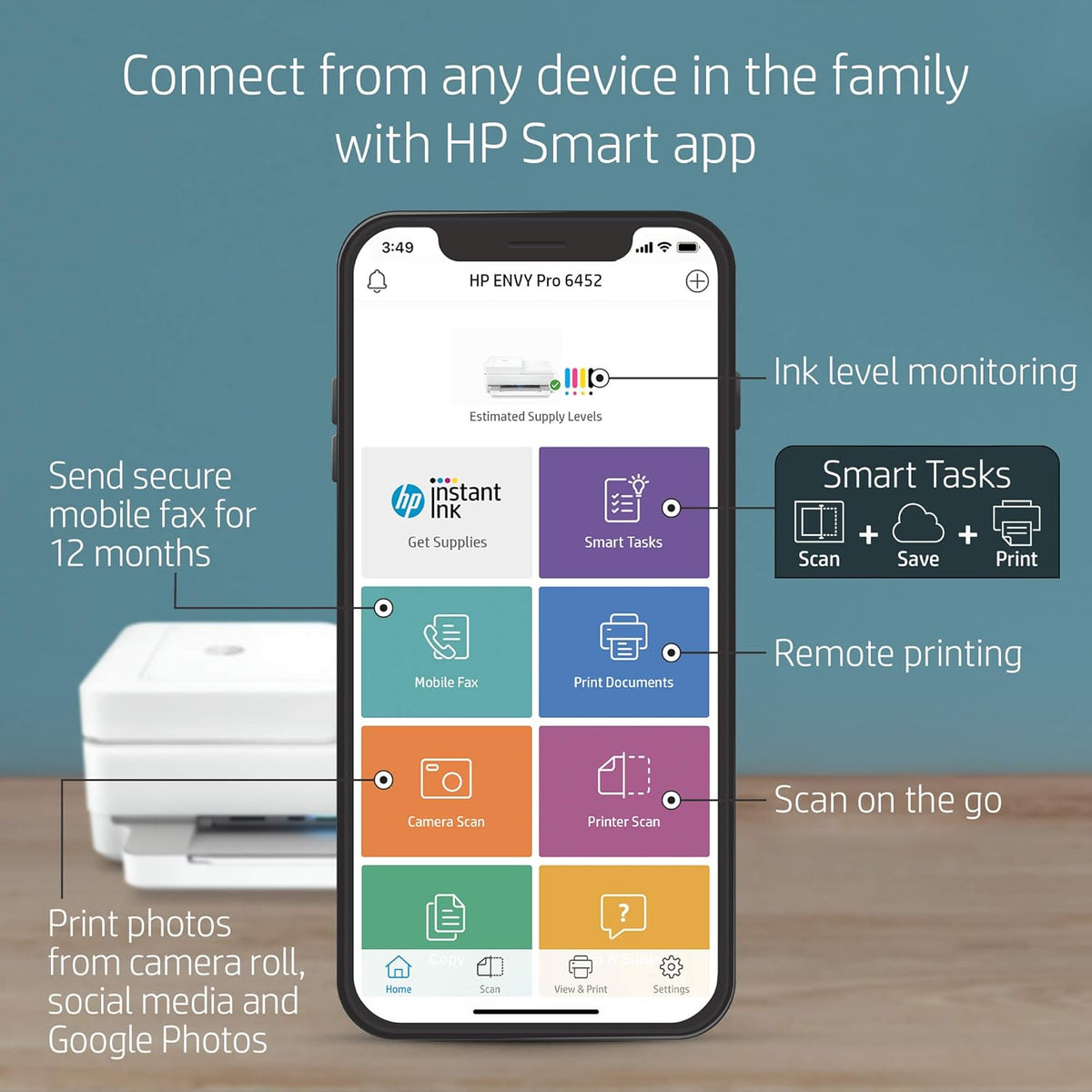 Wireless Inkjet Color Printer with Auto Document Feeder N490
