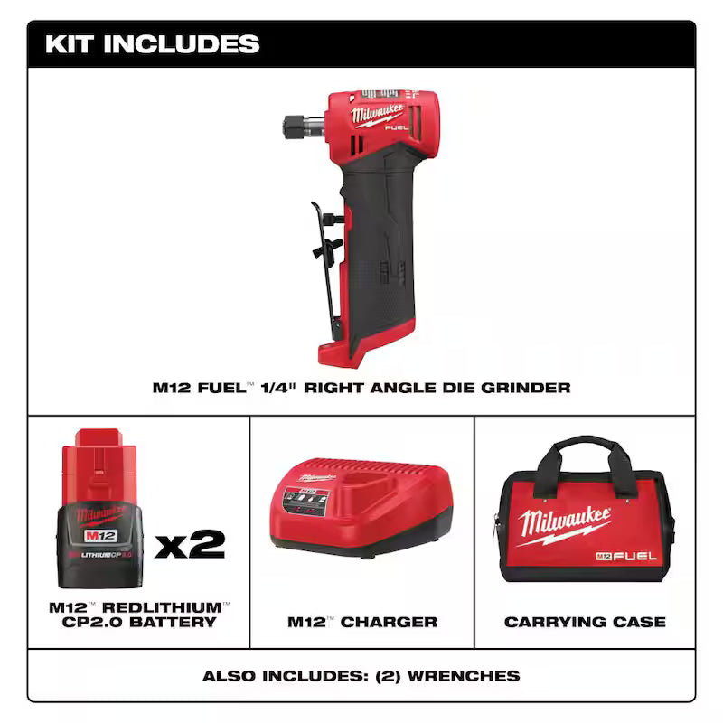 12-Volt Lithium-Ion Cordless Right Angle Die Grinder Kit B721637