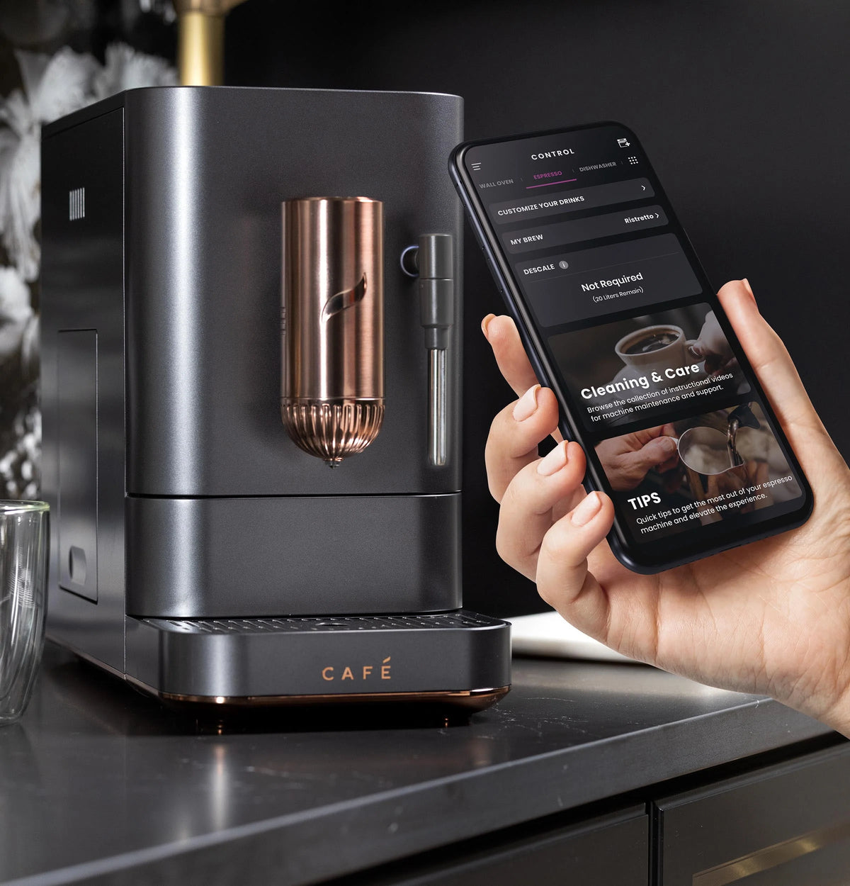 Automatic Espresso Machine with Milk Frother and Bean Grinder, Matte Black, 1.2 Liter S835