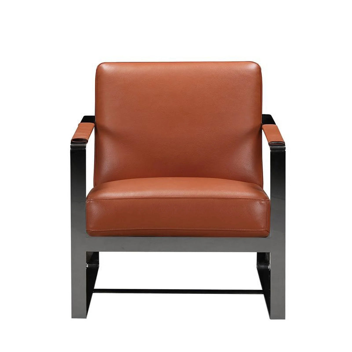 Brown Italian Leather Accent Chair W63562