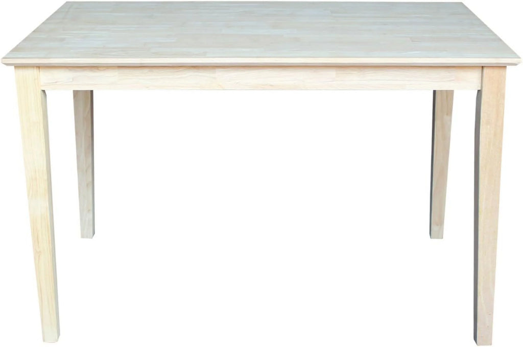 Solid Wood Table Top with Shaker Legs, 30 Inch, Unfinished S38655