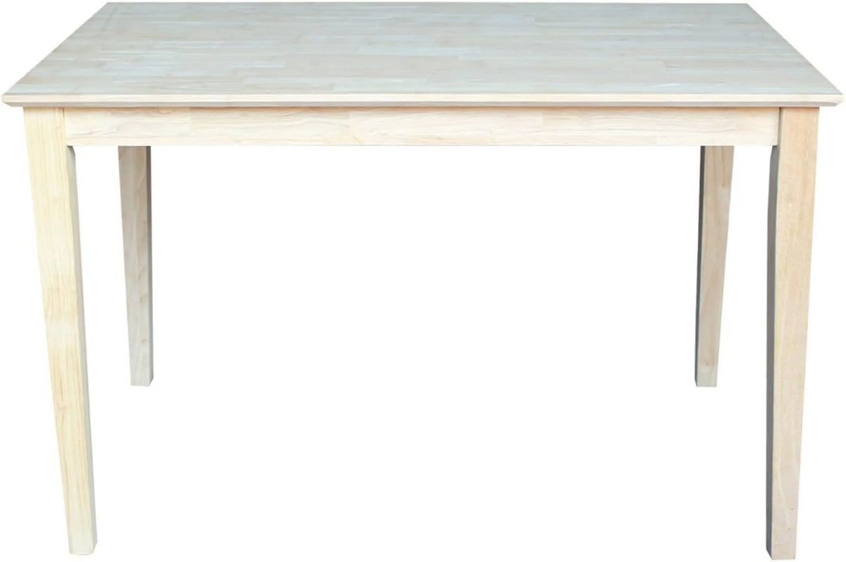 Solid Wood Table Top with Shaker Legs, 30 Inch, Unfinished S38655