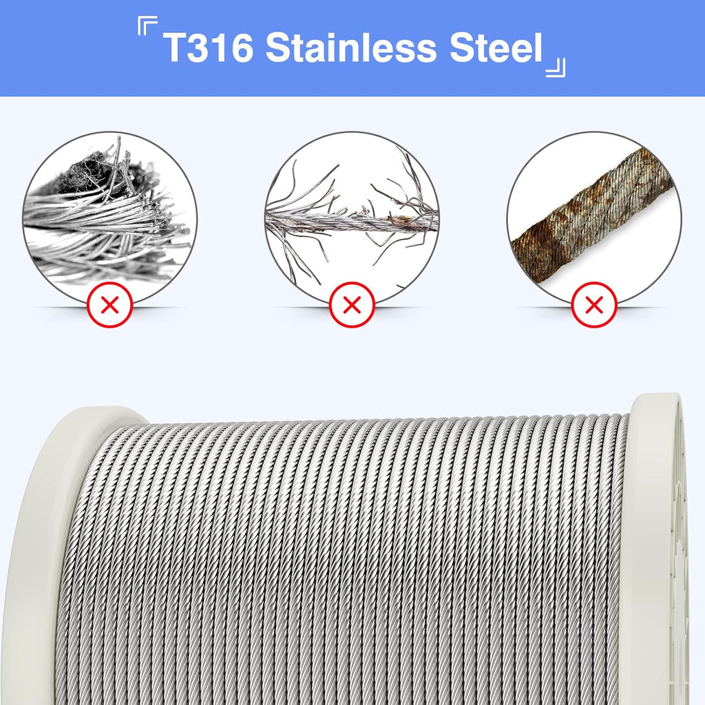 1/8 T316 Stainless Steel Cable 650 ft Y4111