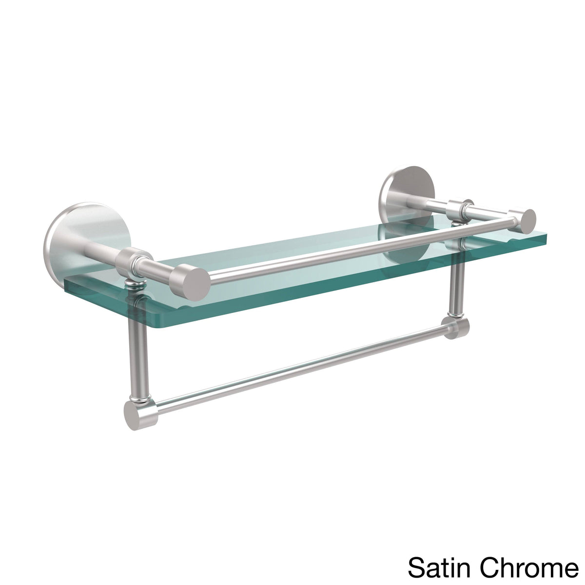 16-Inch Gallery Glass Shelf with Towel Bar Antique Pewter A56838