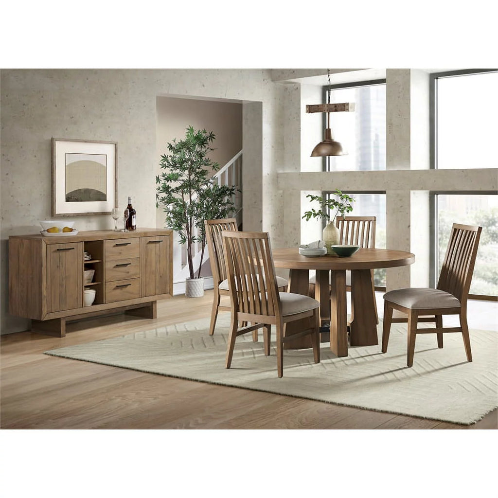 Wood Slat Back Chair Set of 2 V4401