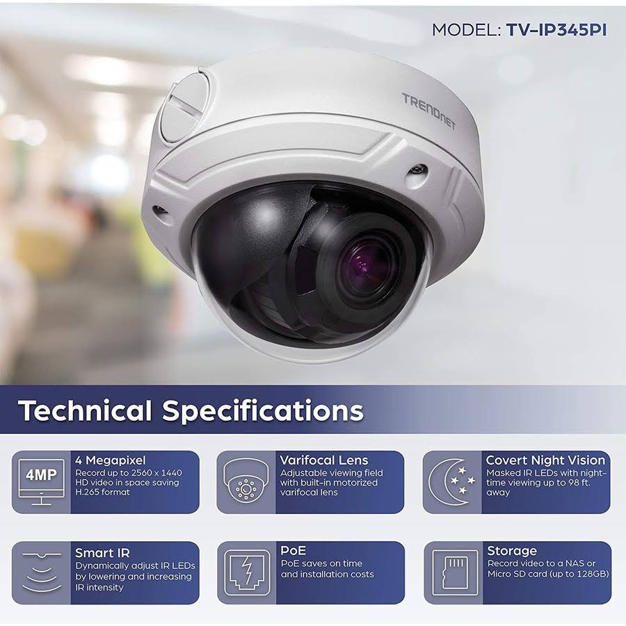 4 Mp Varifocal PoE IR Dome Network Camera T4751
