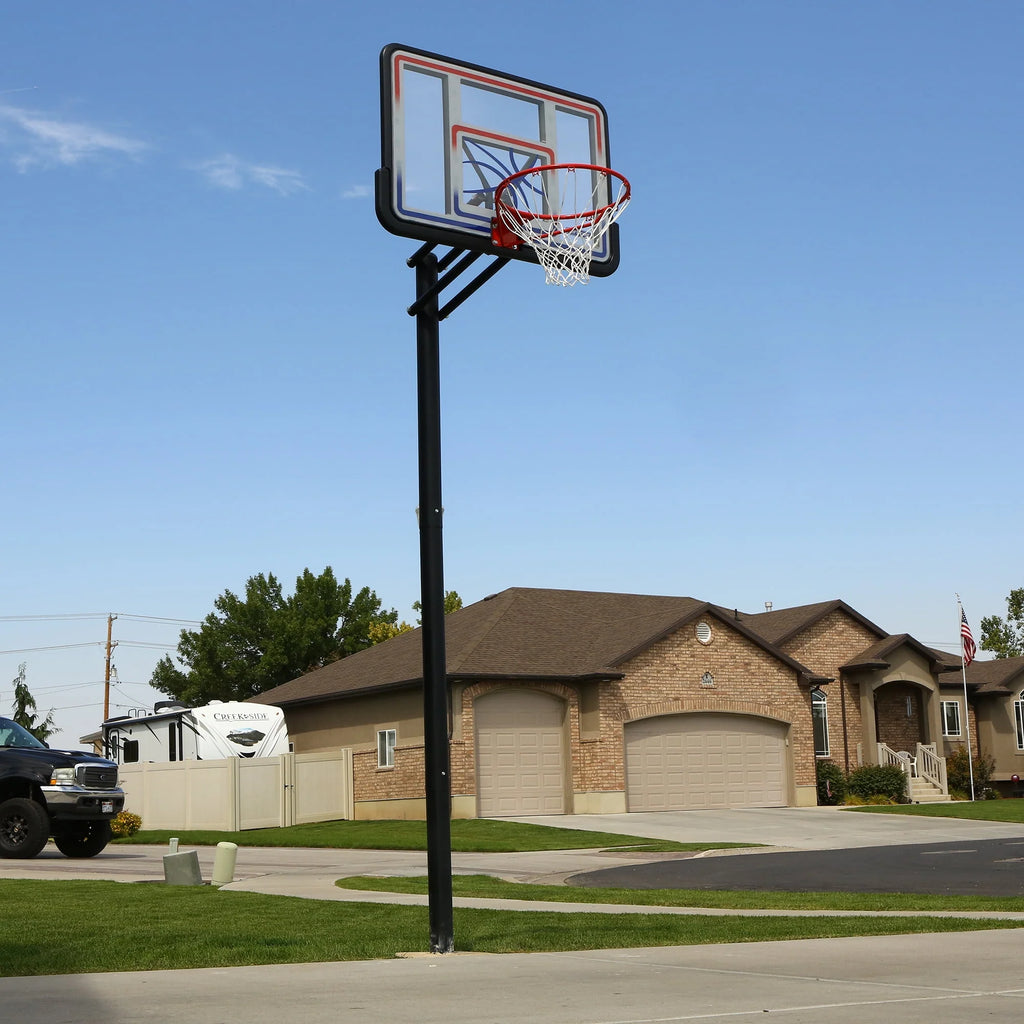 Adjustable Inground Basketball Hoop 44 inch Polycarbonate P373