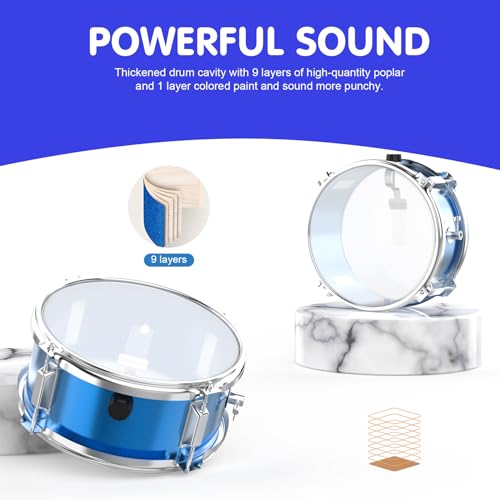 3-Piece Beginner Drum Set with Throne Stool G3984