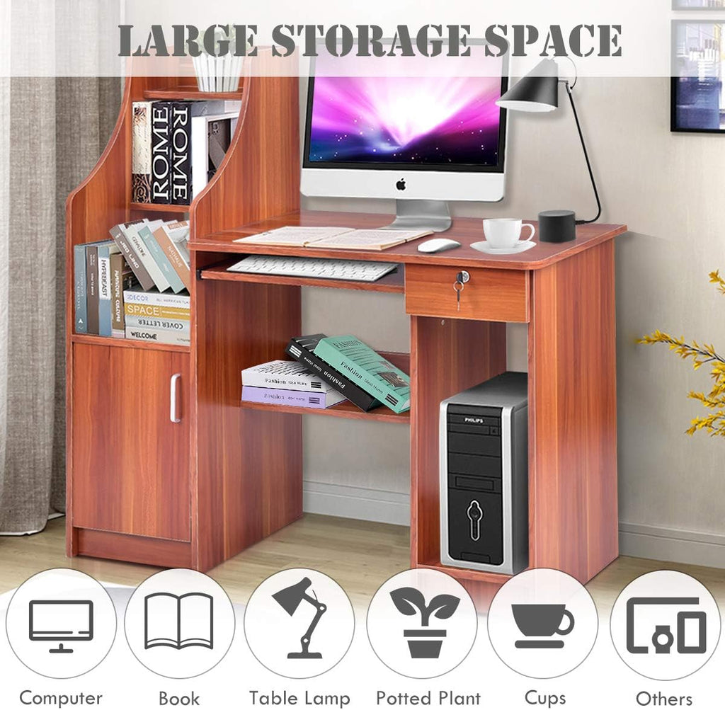 Computer Desk with Storage Cabinet & Drawer K5630