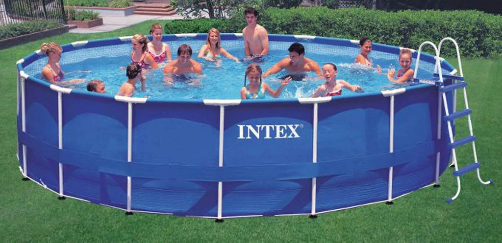 18ft x 48in Round Metal Frame Above Ground Swimming Pool Set H907