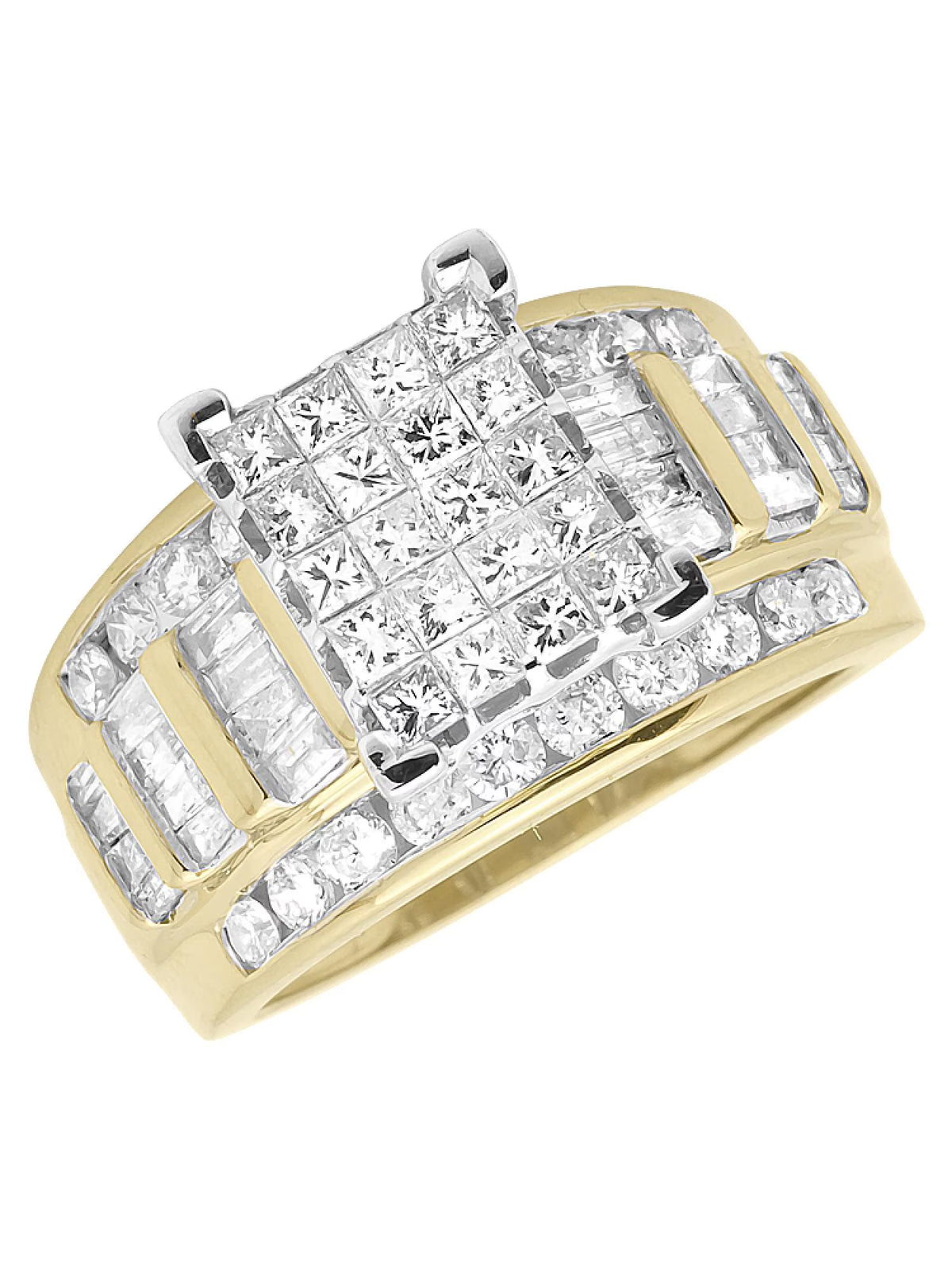 10K Yellow Gold Princess Diamond Engagement Ring (2.0 ct) C203