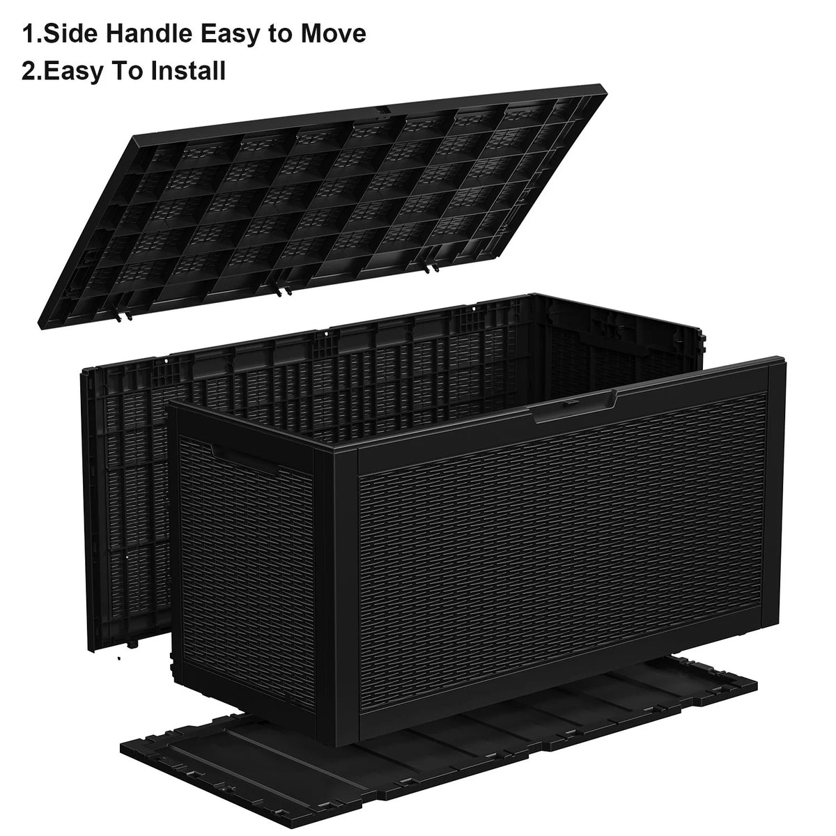 100 Gallon Rattan and Resin Outdoor Storage Box N17514