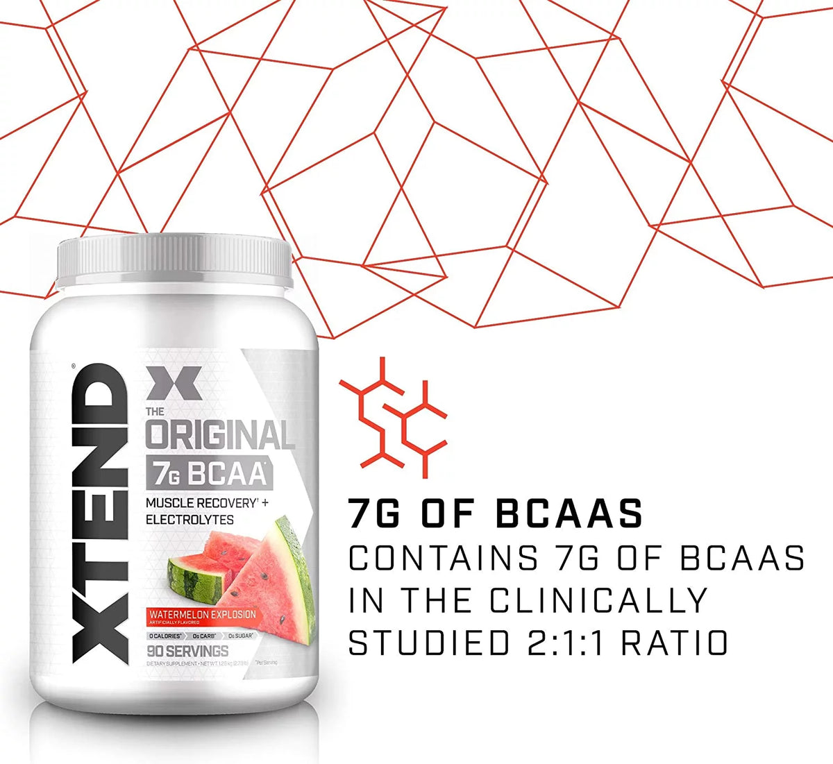 BCAA Powder Watermelon Electrolytes 90 Servings T7472