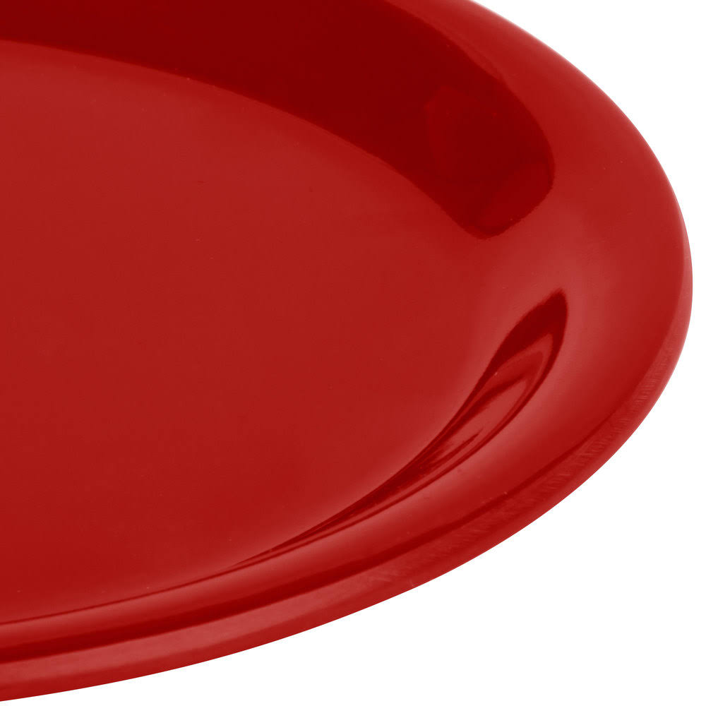 Red Narrow Rim Melamine Pie Plate - 48/Case E15675