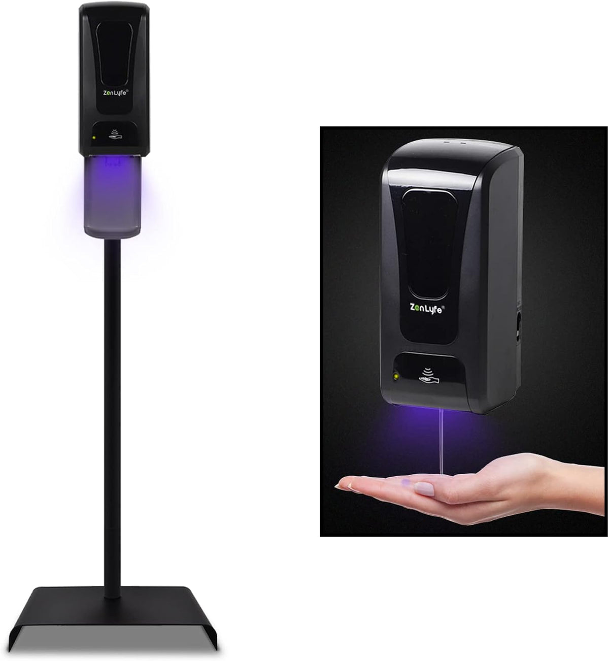 Automatic Hand Sanitizer Dispenser with Stand and Drip Catcher and Refillable Bottle (White) P46670
