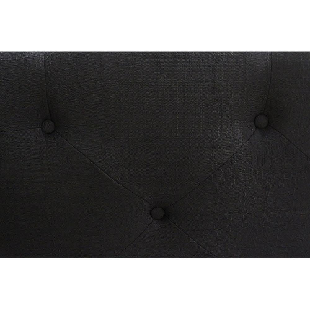 Black Linen Blend Queen Platform Bed C179