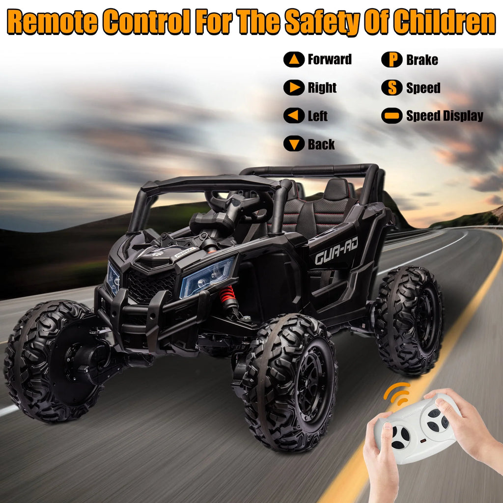 24V Ride On Truck Car with Parent Remote Control, Black Y6252