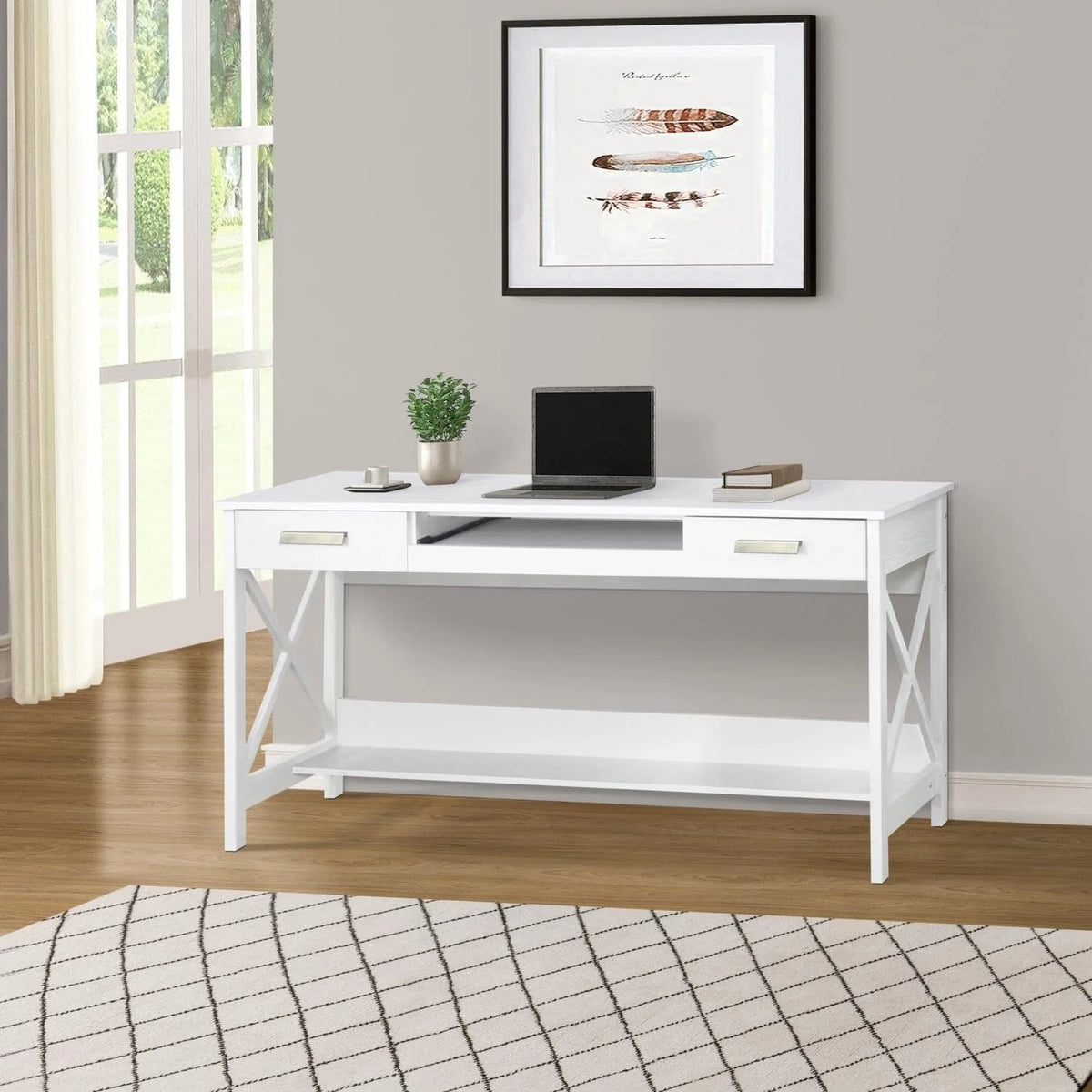 White Wood Writing Desk X6280